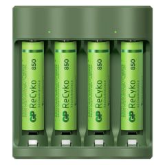 USB batterijlader GP B421 4 x ReCyko AAA 850 mAh