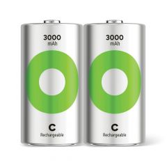 C Baby batterij Oplaadbaar GP NiMH 3000 mAh RECYKO 1,2V 2 stuks