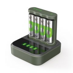 USB batterijlader GP B421 4 x RECYKO AA 2100 mAh dockingstation