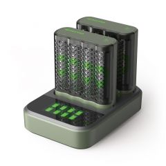 USB batterijlader GP M451 8 x RECYKO AA 2600 mAh dockingstation